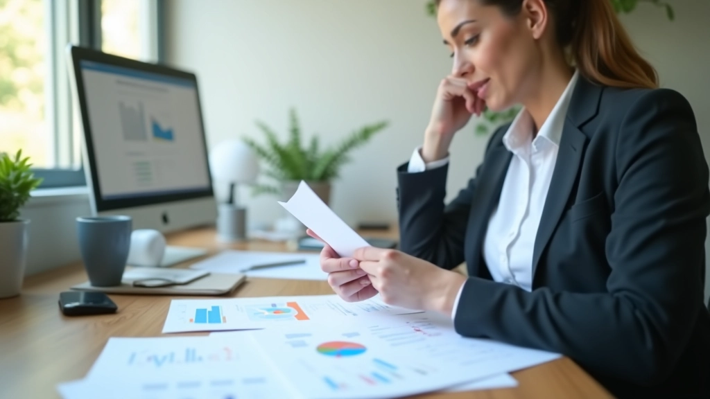 Entrepreneur travaillant à son bureau avec des graphiques financiers et documents d'analyse