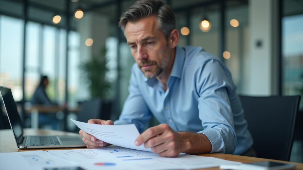 Entrepreneur analysant les rapports mensuels et les données d'optimisation budgétaire sur un écran