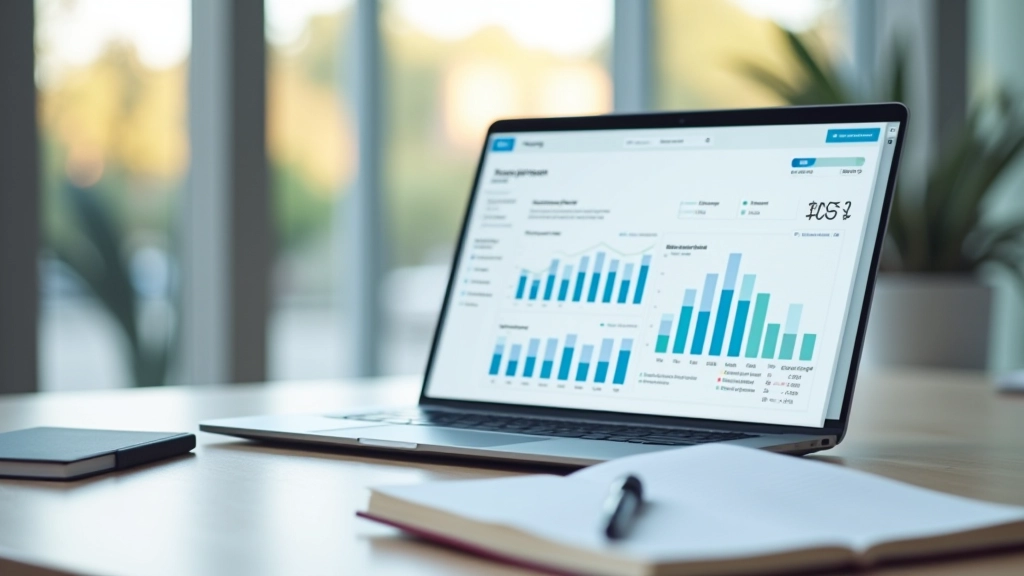 Interface de gestion financière avec tableaux de bord et graphiques de suivi budgétaire